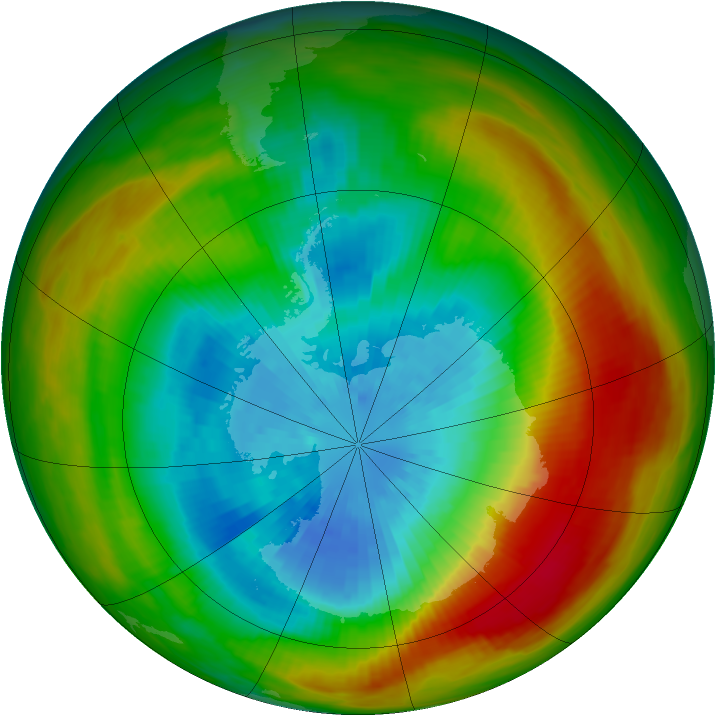 Antarctic ozone map for 23 September 1981